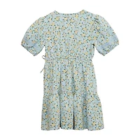Knit Works Big Kid Girls Short Sleeve Puffed Sleeve A-Line Dress