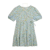 Knit Works Big Kid Girls Short Sleeve Puffed Sleeve A-Line Dress