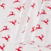 Linery Cotton Holiday Print Flannel Wrinkle Resistant Sheet Set