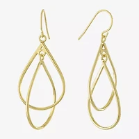 Silver Reflections 14K Gold Over Brass Pear Drop Earrings
