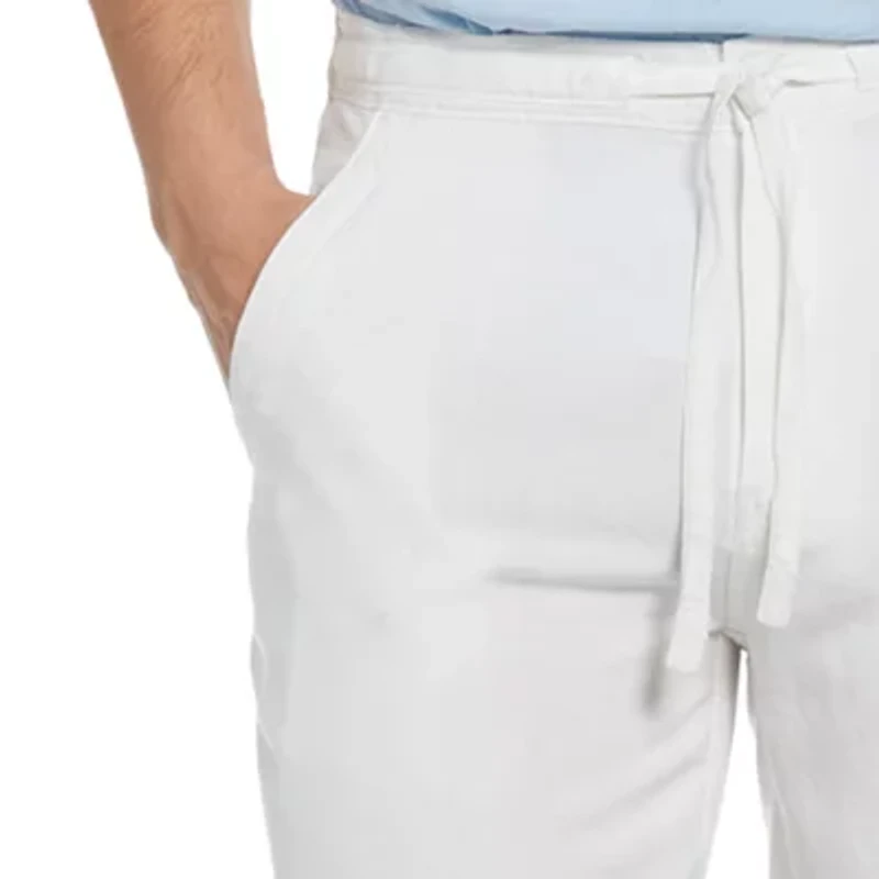 Cubavera 30" Inseam Linen Drawstring Mens Regular Fit Flat Front Pant
