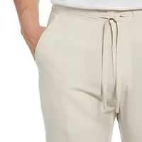 Cubavera 32" Inseam Linen Drawstring Mens Regular Fit Flat Front Pant