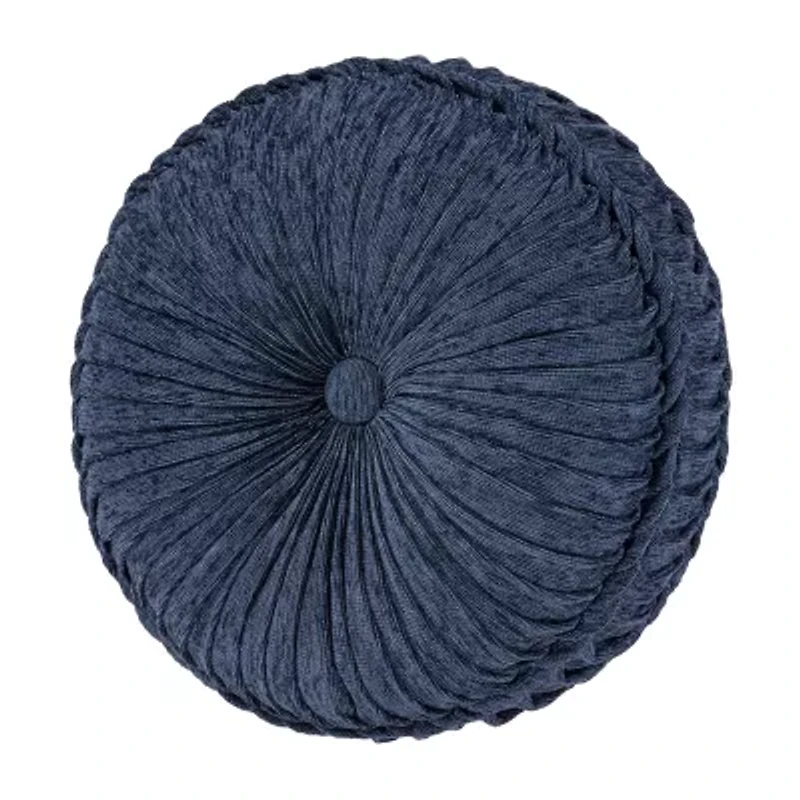 Queen Street Wallace Blue Round Throw Pillow