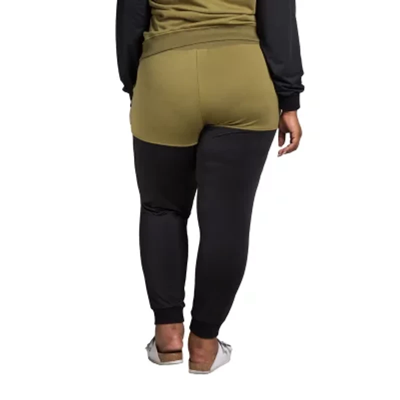 Poetic Justice Womens Plus Cinched Mid Rise Jogger Pant