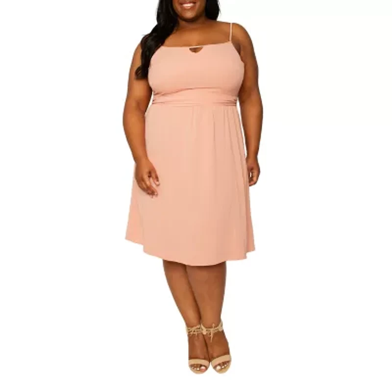 Poetic Justice Womens Sleeveless Plus A-Line Dress