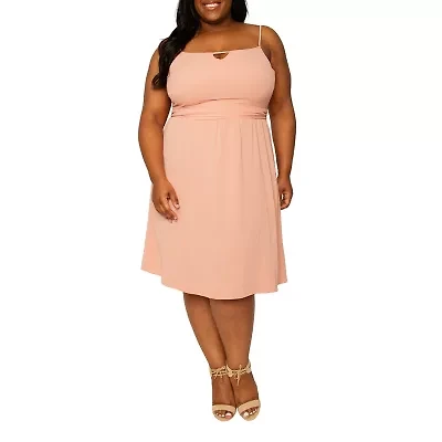 Poetic Justice Womens Sleeveless Plus A-Line Dress