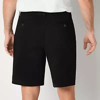 St. John's Bay Dexterity Mens 10" Mid Rise Adaptive Stretch Fabric Adjustable Features Easy-on + Easy-off Chino Short