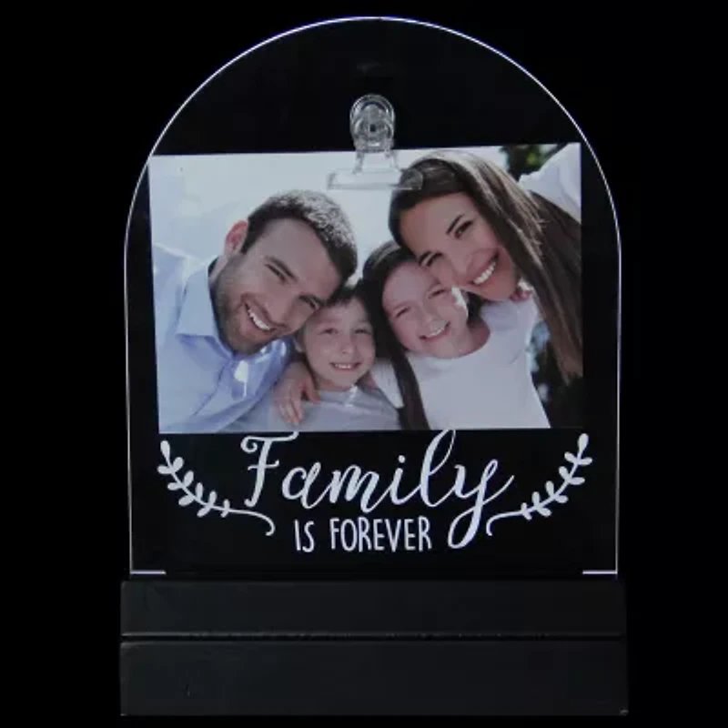 Northlight 4" X 6" Led Family Is Forever Frame With Photo Clip
