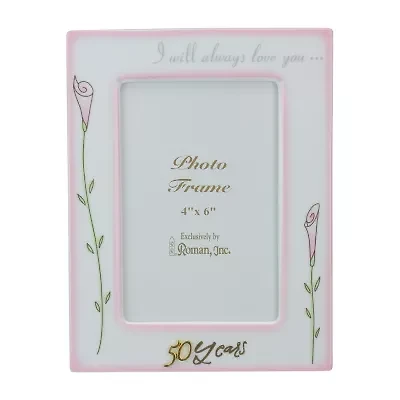 Roman 4" X 6" 50th Wedding Anniversary 2pc Set Tabletop Frame