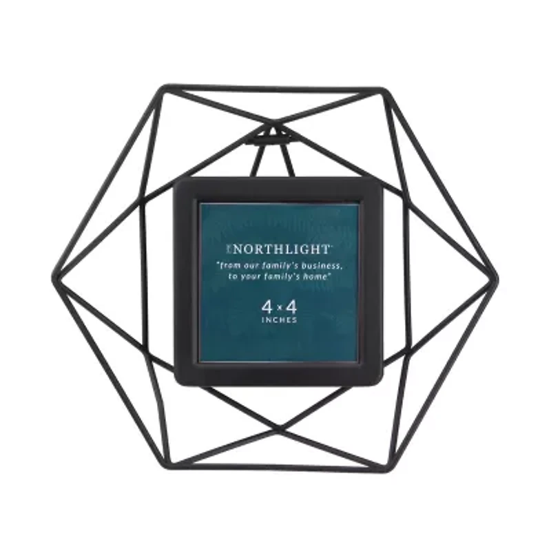 Northlight 4" X 4" Contemporary Black Hexagonal Tabletop Frame