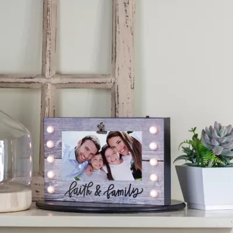Northlight 4" X 6" Led Faith & Family Frame Photo Clip