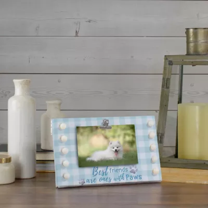 Northlight 4" X 6" Led Best Friends With Paws Canvas Photo Clip