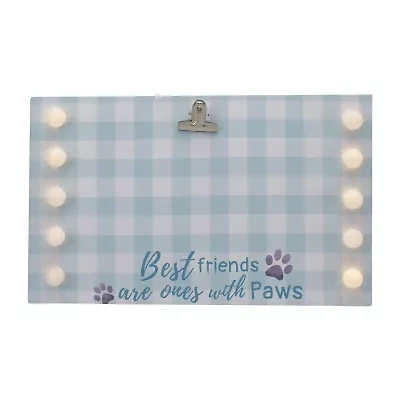 Northlight 4" X 6" Led Best Friends With Paws Canvas Photo Clip