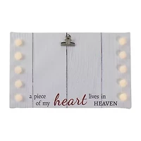 Northlight 4" X 6"Led My Heart Lives In Heaven Canvas Photo Clip