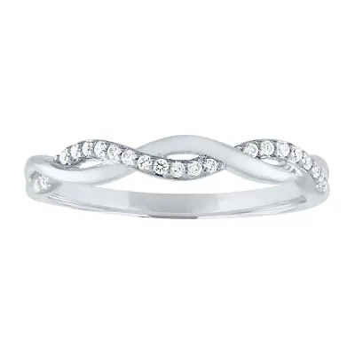 (G-H / Si2-I1) Womens 3MM 1/10 CT. T.W. Lab Grown White Diamond 10K Gold Wedding Band