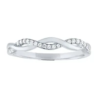 (G-H / Si2-I1) Womens 3MM 1/10 CT. T.W. Lab Grown White Diamond 10K Gold Wedding Band