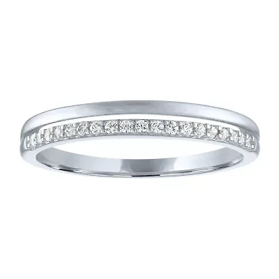 (G-H / Si2-I1) Womens 1/10 CT. T.W. Lab Grown White Diamond 10K Gold Wedding Band