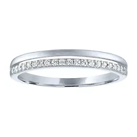 (G-H / Si2-I1) Womens 1/10 CT. T.W. Lab Grown White Diamond 10K Gold Wedding Band