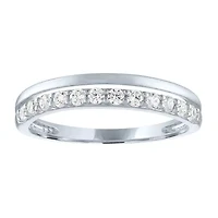 (G-H / Si2-I1) Womens 1/4 CT. T.W. Lab Grown White Diamond 10K Gold Wedding Band