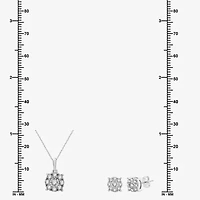 Womens 1/ CT. T.W. Lab Grown White Diamond Sterling Silver Round -pc. Jewelry Set