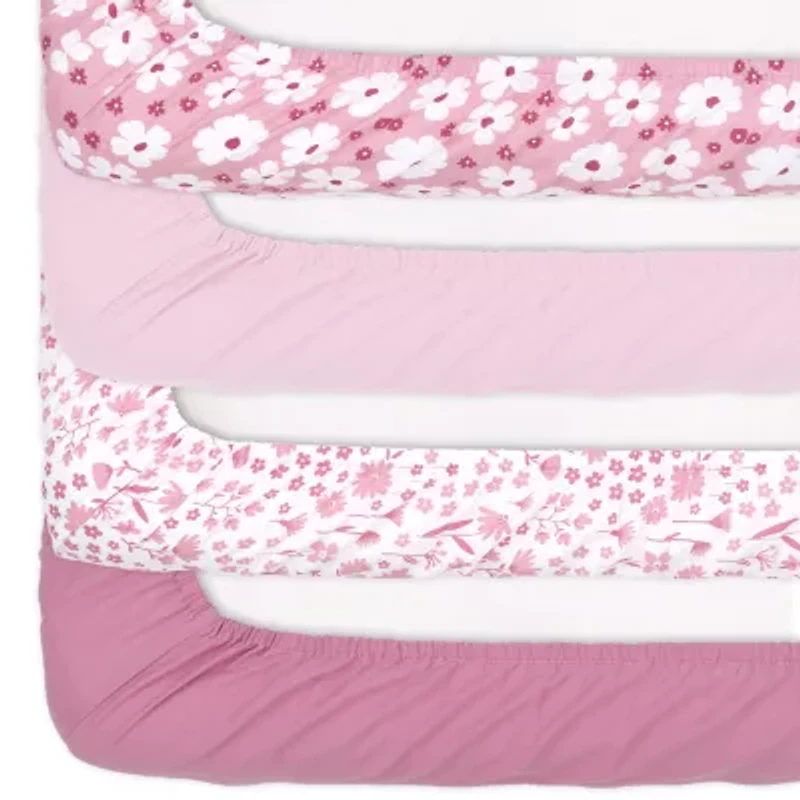 The Peanutshell Daisy 4-pc. Crib Sheet