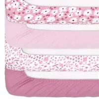 The Peanutshell Daisy 4-pc. Crib Sheet