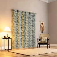 Sun Zero Percy Milford Print Grommet Top Energy Saving 100% Blackout Single Curtain Panel