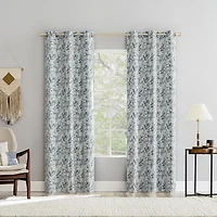 Sun Zero Percy Milford Print Grommet Top Energy Saving 100% Blackout Single Curtain Panel