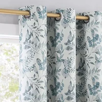 Sun Zero Percy Milford Print Grommet Top Energy Saving 100% Blackout Single Curtain Panel