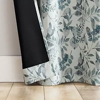 Sun Zero Percy Milford Print Grommet Top Energy Saving 100% Blackout Single Curtain Panel