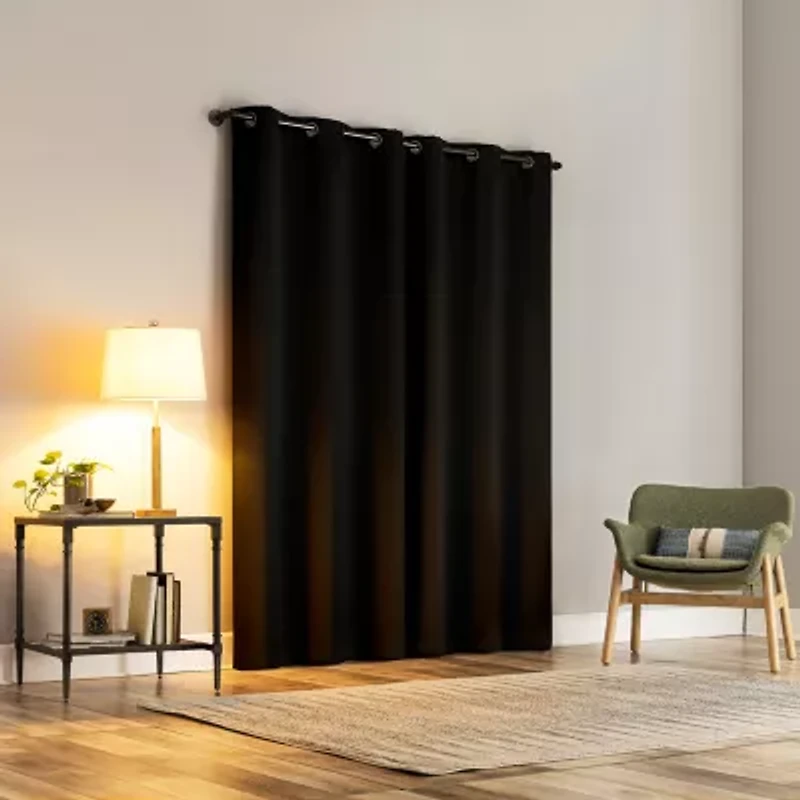 Sun Zero Percy Solid Grommet Top Energy Saving 100% Blackout Single Curtain Panel