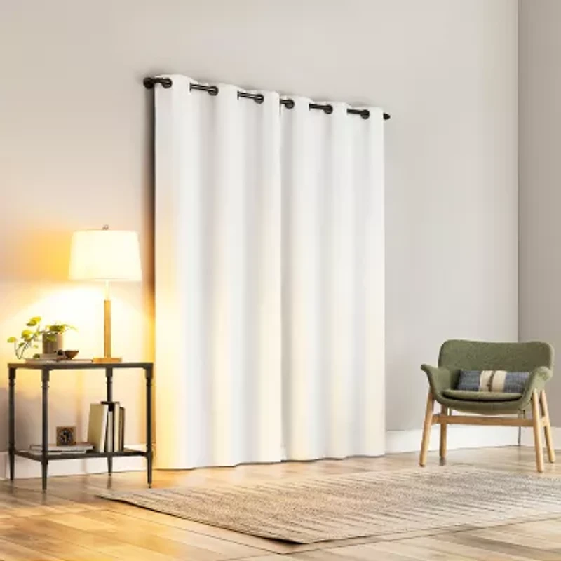 Sun Zero Percy Solid Grommet Top Energy Saving 100% Blackout Single Curtain Panel