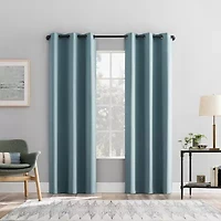 Sun Zero Percy Solid Grommet Top Energy Saving 100% Blackout Single Curtain Panel