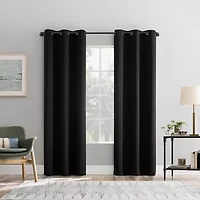 Sun Zero Percy Solid Grommet Top Energy Saving 100% Blackout Single Curtain Panel