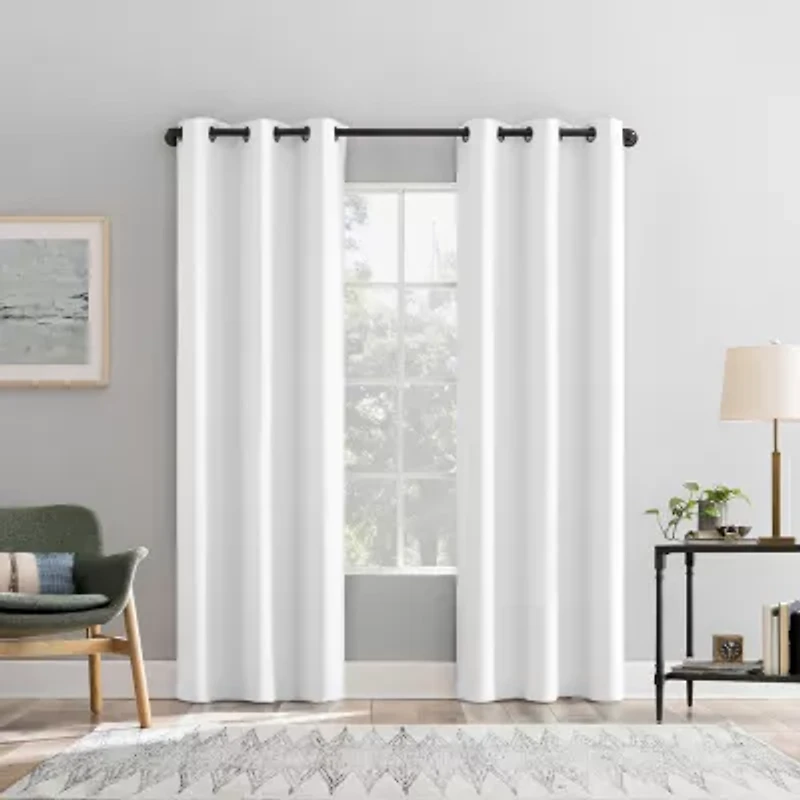 Sun Zero Percy Solid Grommet Top Energy Saving 100% Blackout Single Curtain Panel