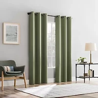 Sun Zero Percy Solid Grommet Top Energy Saving 100% Blackout Single Curtain Panel