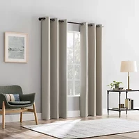 Sun Zero Percy Solid Grommet Top Energy Saving 100% Blackout Single Curtain Panel