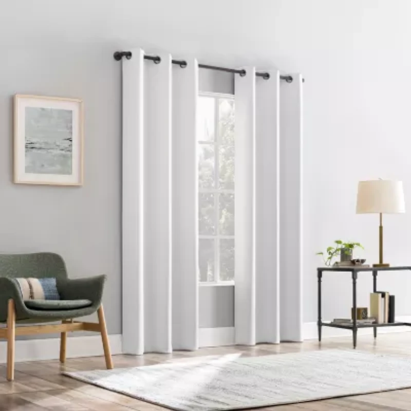 Sun Zero Percy Solid Grommet Top Energy Saving 100% Blackout Single Curtain Panel