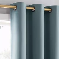 Sun Zero Percy Solid Grommet Top Energy Saving 100% Blackout Single Curtain Panel