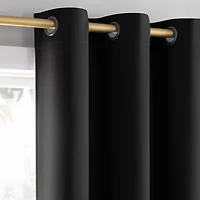 Sun Zero Percy Solid Grommet Top Energy Saving 100% Blackout Single Curtain Panel