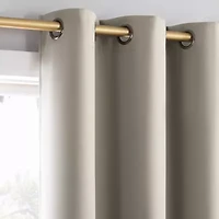 Sun Zero Percy Solid Grommet Top Energy Saving 100% Blackout Single Curtain Panel