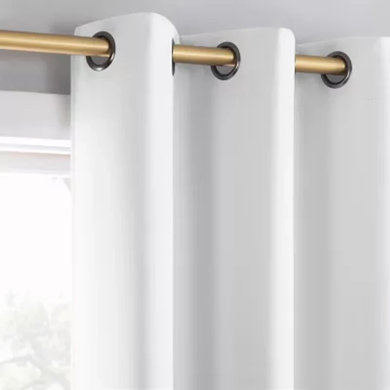 Sun Zero Percy Solid Grommet Top Energy Saving 100% Blackout Single Curtain Panel