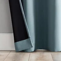 Sun Zero Percy Solid Grommet Top Energy Saving 100% Blackout Single Curtain Panel