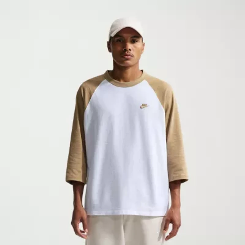Nike Mens Crew Neck 3/4 Sleeve Active T-Shirt