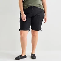 St. John's Bay Womens 11 1/2" Plus Cargo Bermuda Short