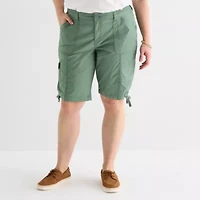 St. John's Bay Womens 11 1/2" Plus Cargo Bermuda Short