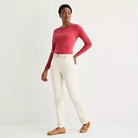 St. John's Bay Womens Mid Rise Straight Leg Jean