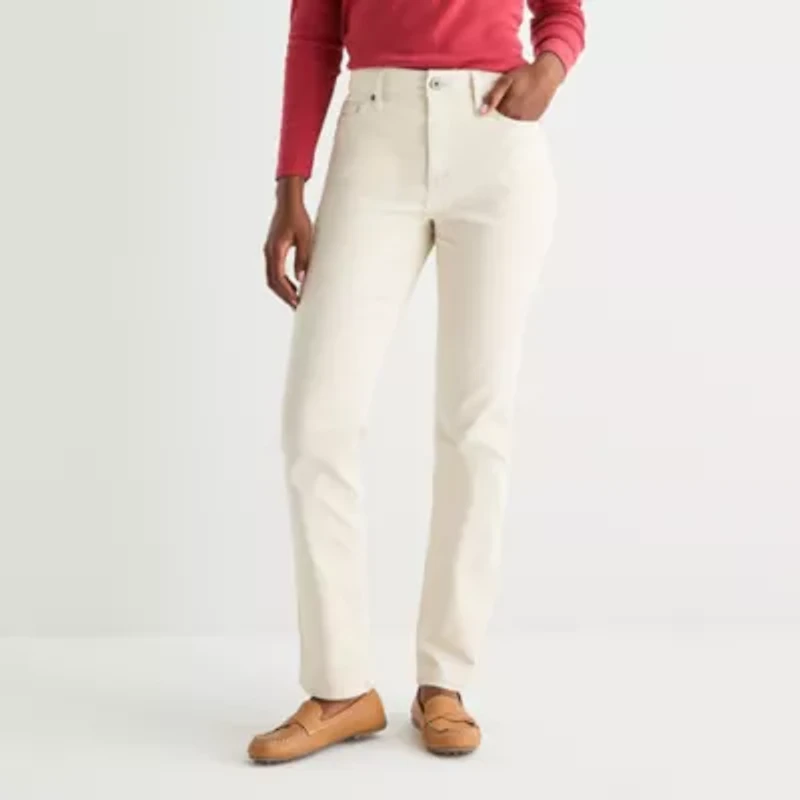 St. John's Bay Womens Mid Rise Straight Leg Jean