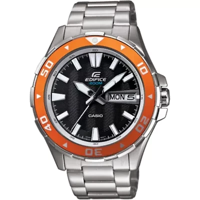 Casio® Edifice Mens Marine Black & Orange Watch EFM100D-1A4V
