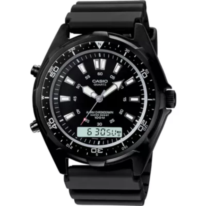 Casio® Mens Black Dive Watch AMW320B-1A